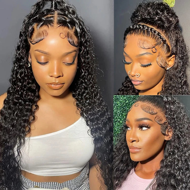Hd Lace Front Wigs 13X6 Deep Part, Indian Temple Virgin Cuticle Aligned Human Hair Hd Curly Full Lace Front Human Hair Wigs