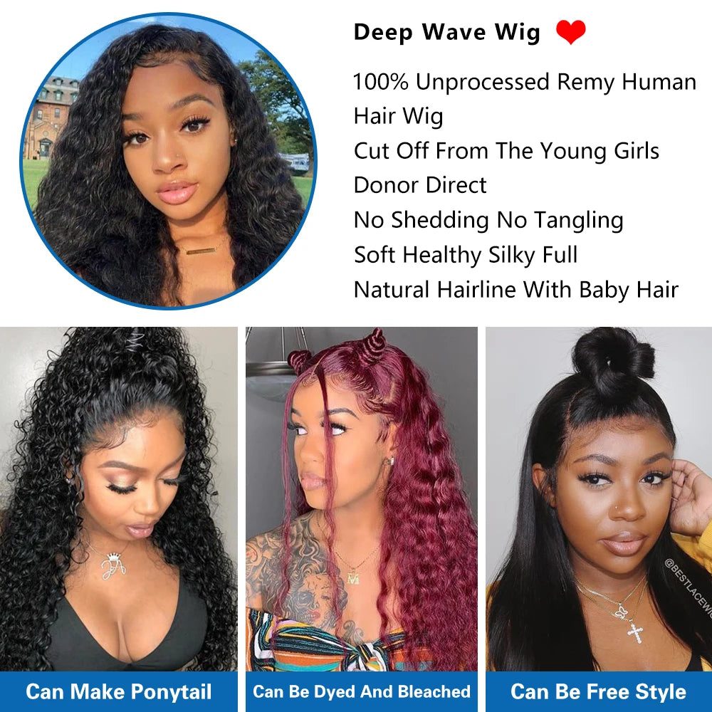 Hd Lace Front Wigs 13X6 Deep Part, Indian Temple Virgin Cuticle Aligned Human Hair Hd Curly Full Lace Front Human Hair Wigs