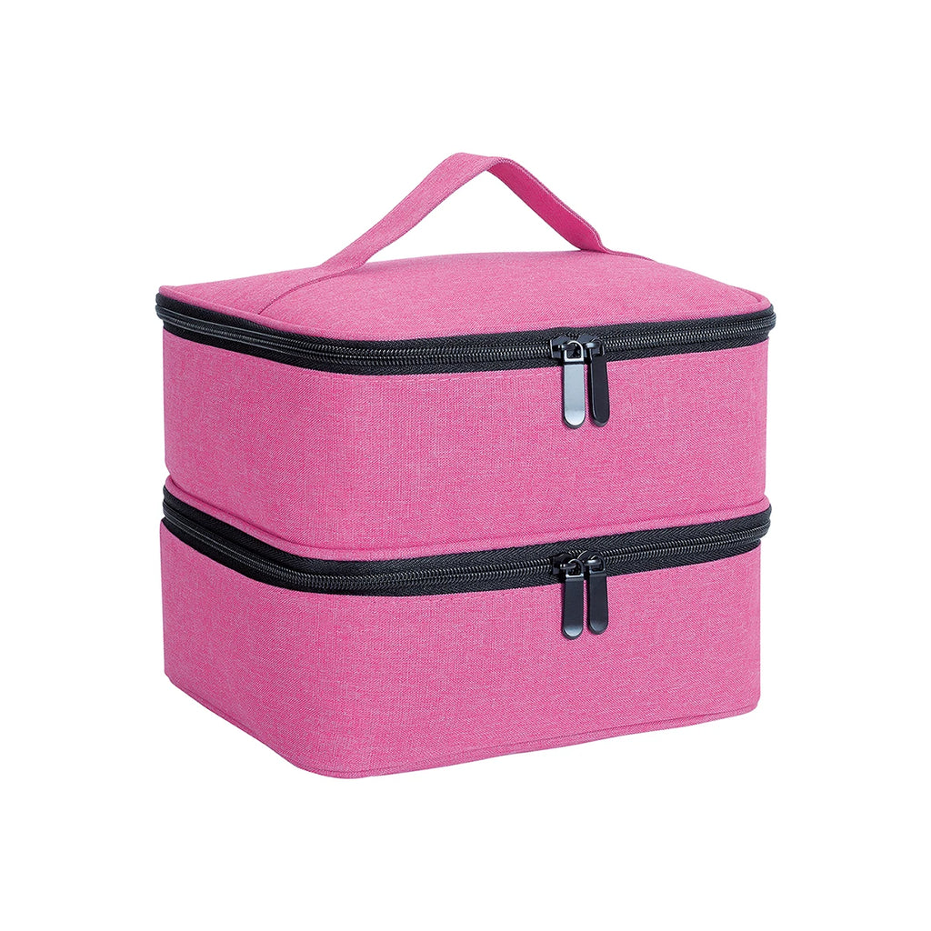 Nail Polish Organizer Handheld Double Layer CosmeticOrganizer Tote Bag For Girls And Women Nail Art, EssentialOil, Cosmetic Set