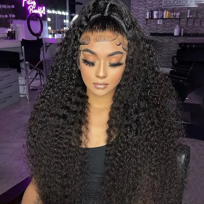 Hd Lace Front Wigs 13X6 Deep Part, Indian Temple Virgin Cuticle Aligned Human Hair Hd Curly Full Lace Front Human Hair Wigs