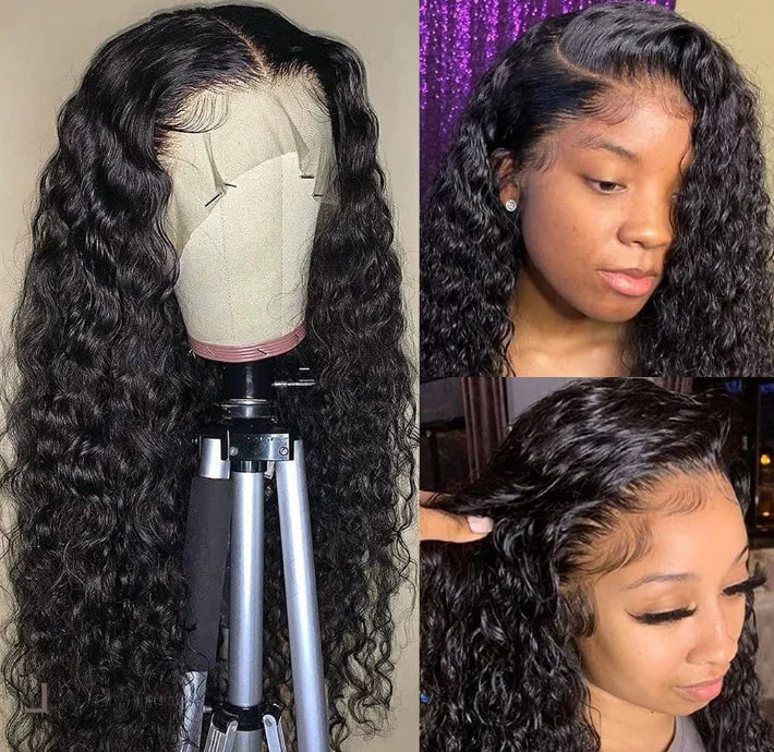 Raw 100% Virgin Human Hair Brazilian Remy Hair Wholesale Water Wave Lace Front Wigs Cuticle Aligned hd Lace Frontal Wigs