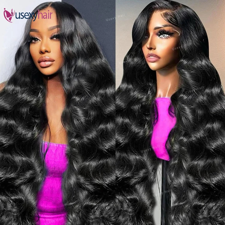 40 Inch 13x6 Deep Wave Indian Hair Wigs Human Hair Glueless Full HD Transparent Lace Front Wigs Curly Remy Hair HD Lace Wig