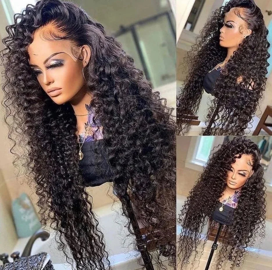 Raw 100% Virgin Human Hair Brazilian Remy Hair Wholesale Water Wave Lace Front Wigs Cuticle Aligned hd Lace Frontal Wigs