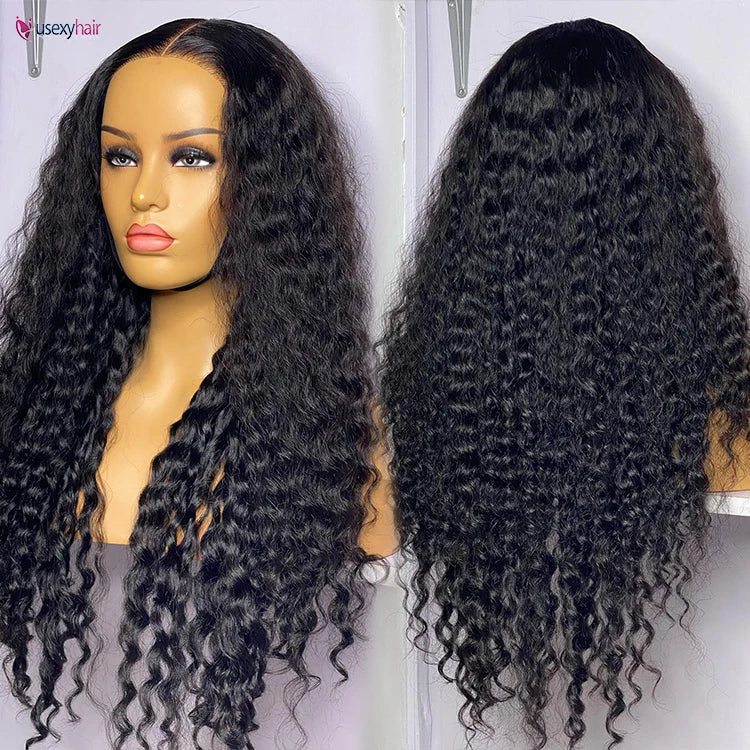 40 Inch 13x6 Deep Wave Indian Hair Wigs Human Hair Glueless Full HD Transparent Lace Front Wigs Curly Remy Hair HD Lace Wig