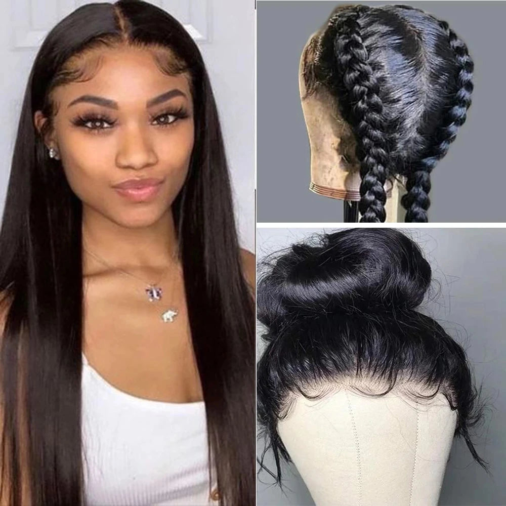 Raw 100% Virgin Human Hair Brazilian Remy Hair Wholesale Water Wave Lace Front Wigs Cuticle Aligned hd Lace Frontal Wigs