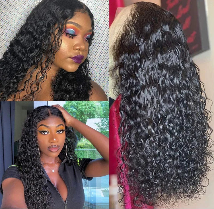 Raw 100% Virgin Human Hair Brazilian Remy Hair Wholesale Water Wave Lace Front Wigs Cuticle Aligned hd Lace Frontal Wigs