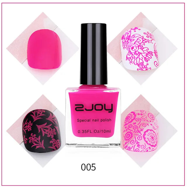 Nail Art Stamping Polish 10ML Semi-permanent varnish Printing UV Varnish Stamp for Nails Polishes Lacquer Top Coat Gel Polish #@
