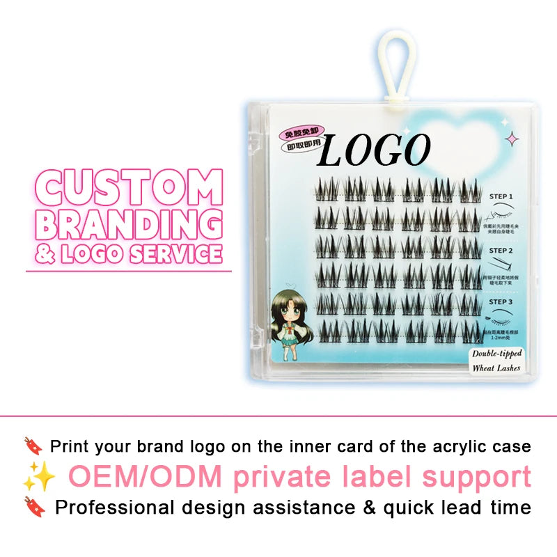 CNK 0.07mm PBT C Curl Reusable Glueless Eyelash Clusters Self-Adhesive Waterproof DIY Lash Extensions