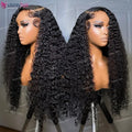 40 Inch 13x6 Deep Wave Indian Hair Wigs Human Hair Glueless Full HD Transparent Lace Front Wigs Curly Remy Hair HD Lace Wig