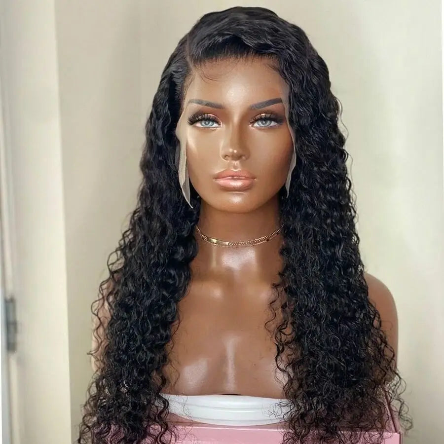Brazilian 13x6 Raw HD Swiss Human Hair Transparent Lace Front Wigs Vendor, Deep Wave HD Lace Frontal Wig for Black Women