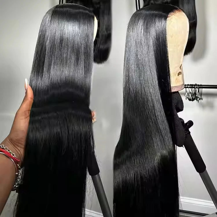40 Inch 13x6 Deep Wave Indian Hair Wigs Human Hair Glueless Full HD Transparent Lace Front Wigs Curly Remy Hair HD Lace Wig