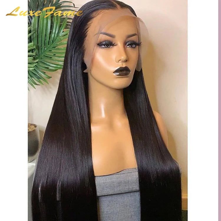 Brazilian 13x6 Raw HD Swiss Human Hair Transparent Lace Front Wigs Vendor, Deep Wave HD Lace Frontal Wig for Black Women