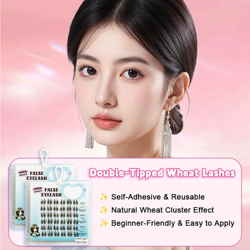 0.07mm PBT Reusable C Curl Glueless Lash Extensions CNK Self-Adhesive Cluster Lashes for Salon Use