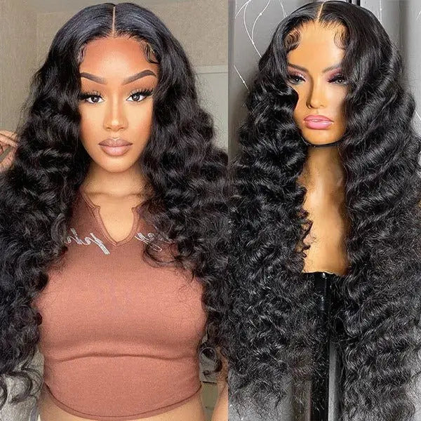 Hd Lace Front Wigs 13X6 Deep Part, Indian Temple Virgin Cuticle Aligned Human Hair Hd Curly Full Lace Front Human Hair Wigs