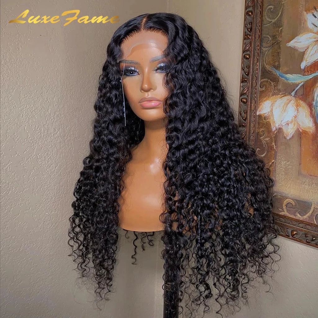 Brazilian 13x6 Raw HD Swiss Human Hair Transparent Lace Front Wigs Vendor, Deep Wave HD Lace Frontal Wig for Black Women