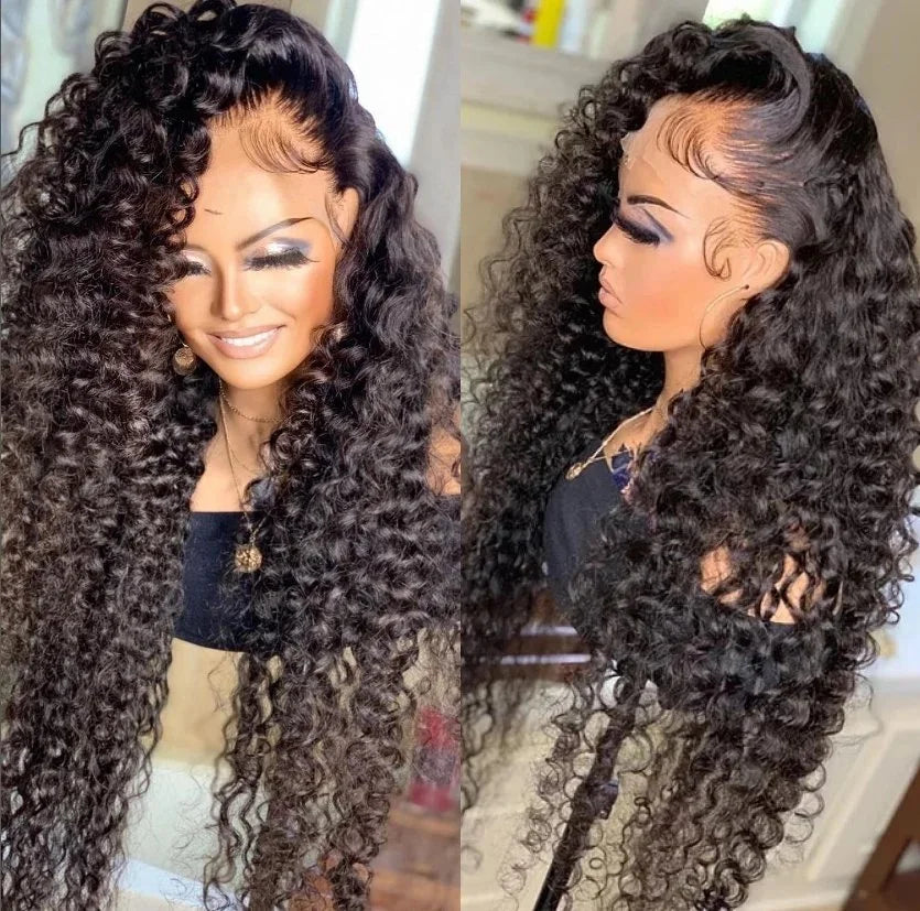 Raw 100% Virgin Human Hair Brazilian Remy Hair Wholesale Water Wave Lace Front Wigs Cuticle Aligned hd Lace Frontal Wigs