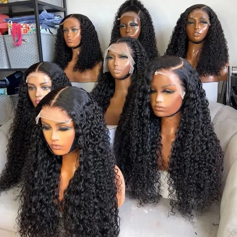 Brazilian 13x6 Raw HD Swiss Human Hair Transparent Lace Front Wigs Vendor, Deep Wave HD Lace Frontal Wig for Black Women