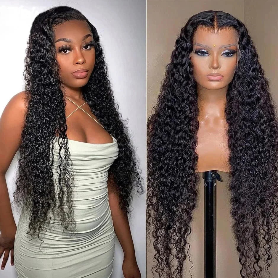 Brazilian 13x6 Raw HD Swiss Human Hair Transparent Lace Front Wigs Vendor, Deep Wave HD Lace Frontal Wig for Black Women
