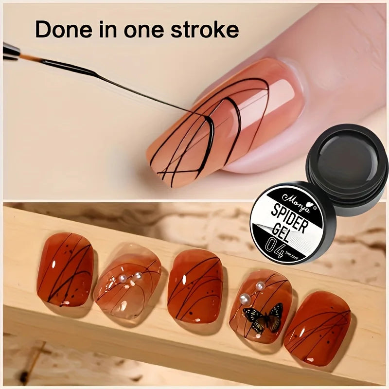 Nail Art Elastic Gel Polish for Carving and Painting Designs, 4 Colors
