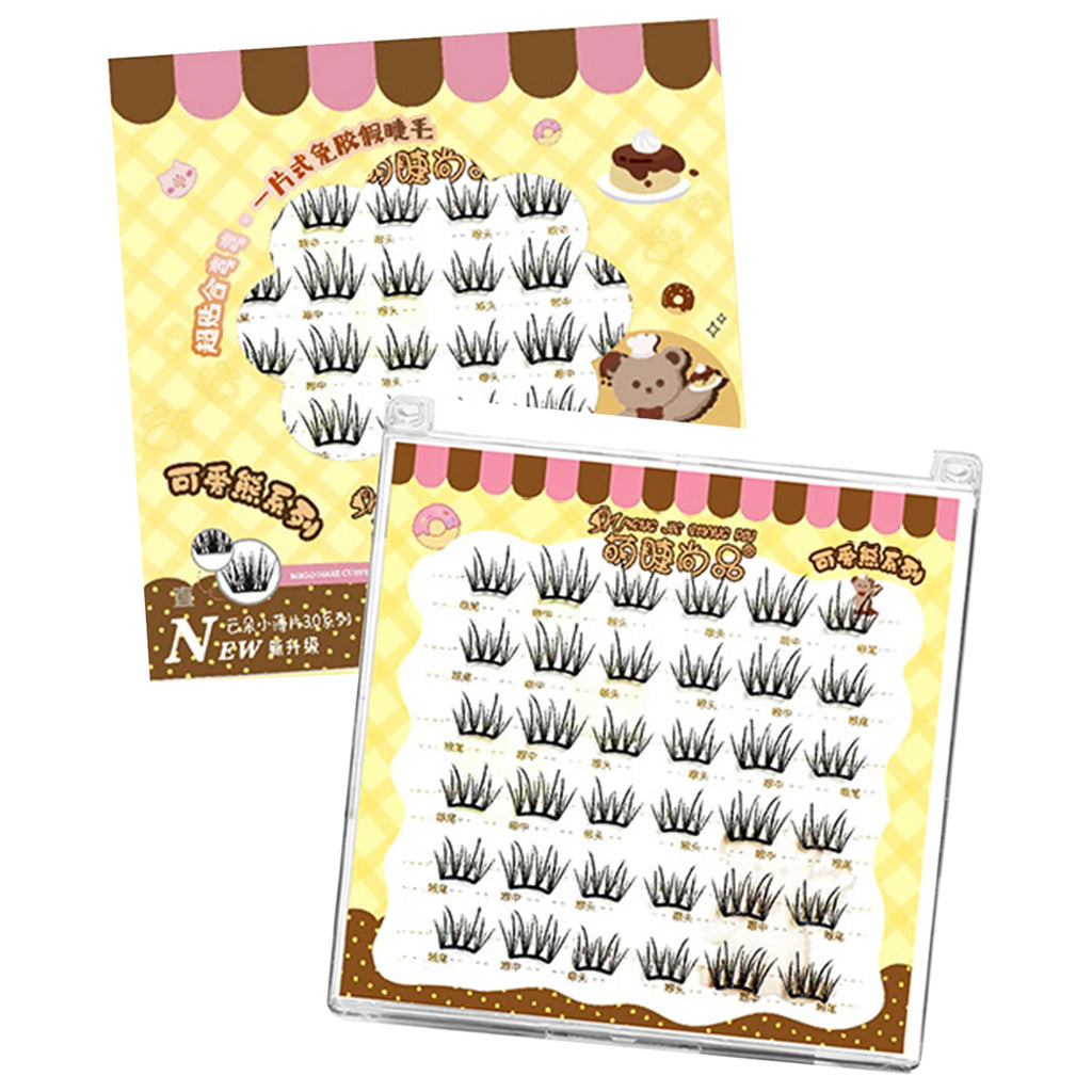 6rows Girl Group Eyelashes Glue Free 11-12mm False Eyelashes Manga Korean Eyelashes For Parties And Travel Makeup Enlarge Eyes