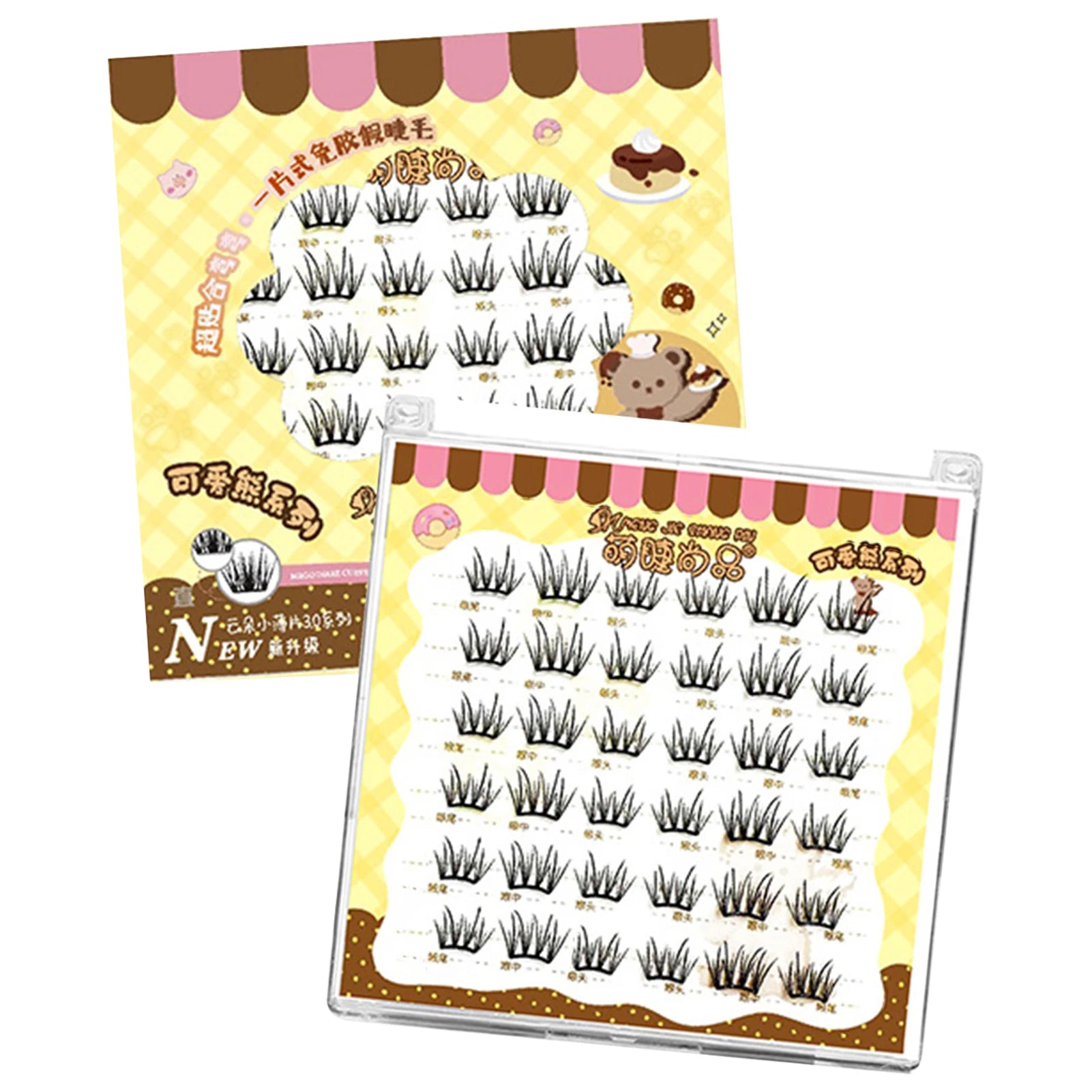 6rows Girl Group Eyelashes Glue Free 11-12mm False Eyelashes Manga Korean Eyelashes For Parties And Travel Makeup Enlarge Eyes