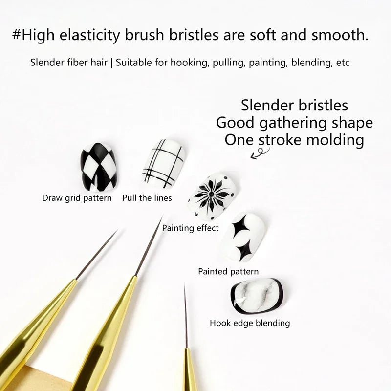 Nail Art Liner Brushes Gel Nail Brush Extremely Fine Nail Polish Painting Brush Drawing Nail Art Design