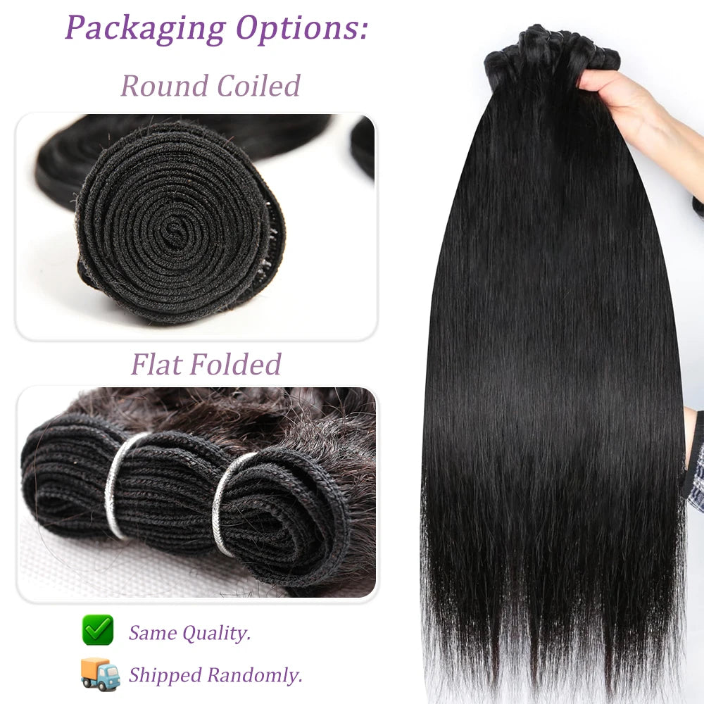 10"-26 28 30 Inch Human Hair Bundles Brazilian Hair Weave Bundles Straight Human Hair Bundles 30 Inch Bundles Hair Extensions