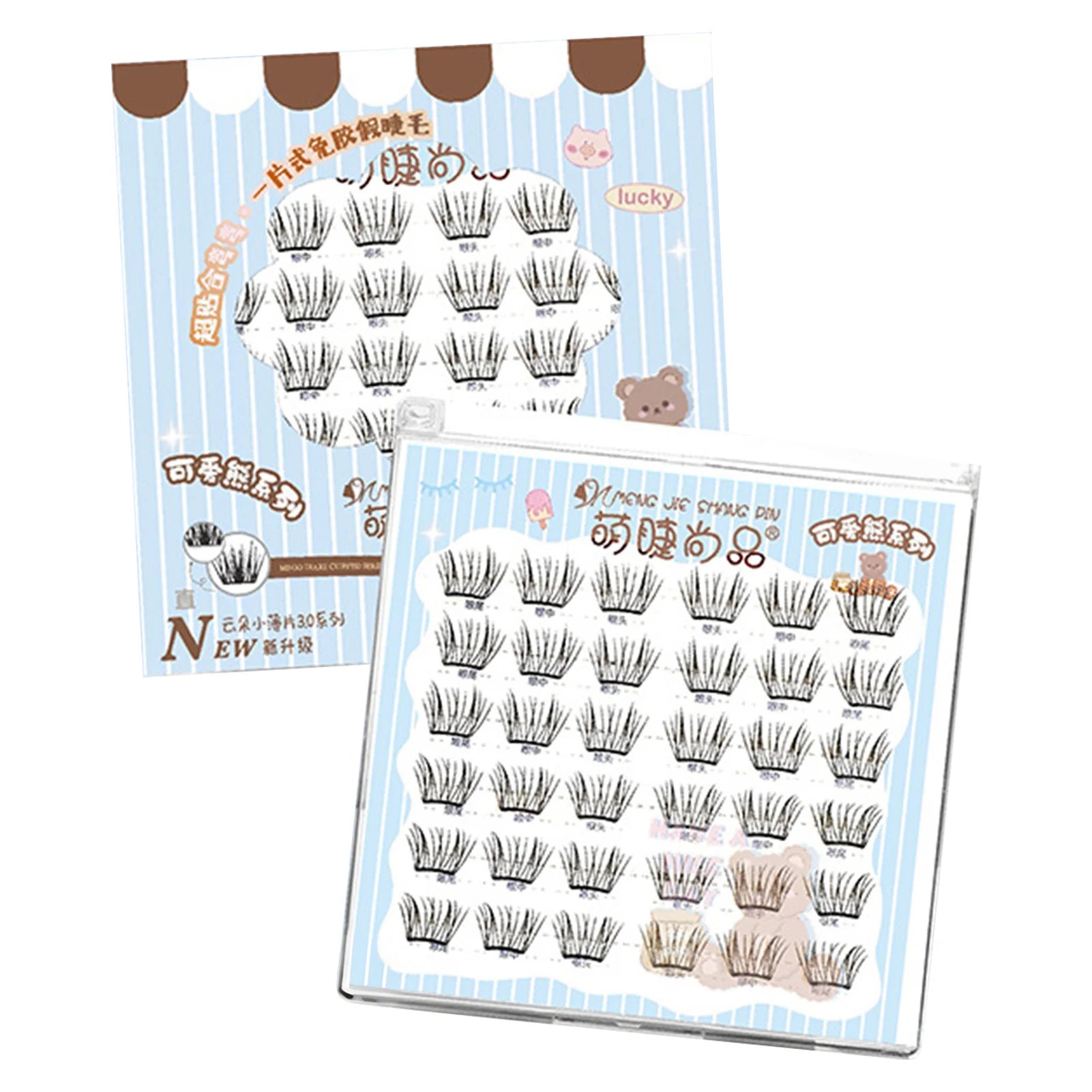 6rows Girl Group Eyelashes Glue Free 11-12mm False Eyelashes Manga Korean Eyelashes For Parties And Travel Makeup Enlarge Eyes