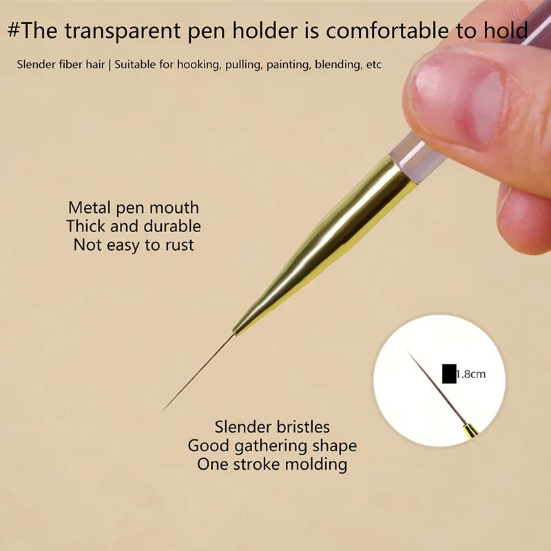 Nail Art Liner Brushes Gel Nail Brush Extremely Fine Nail Polish Painting Brush Drawing Nail Art Design