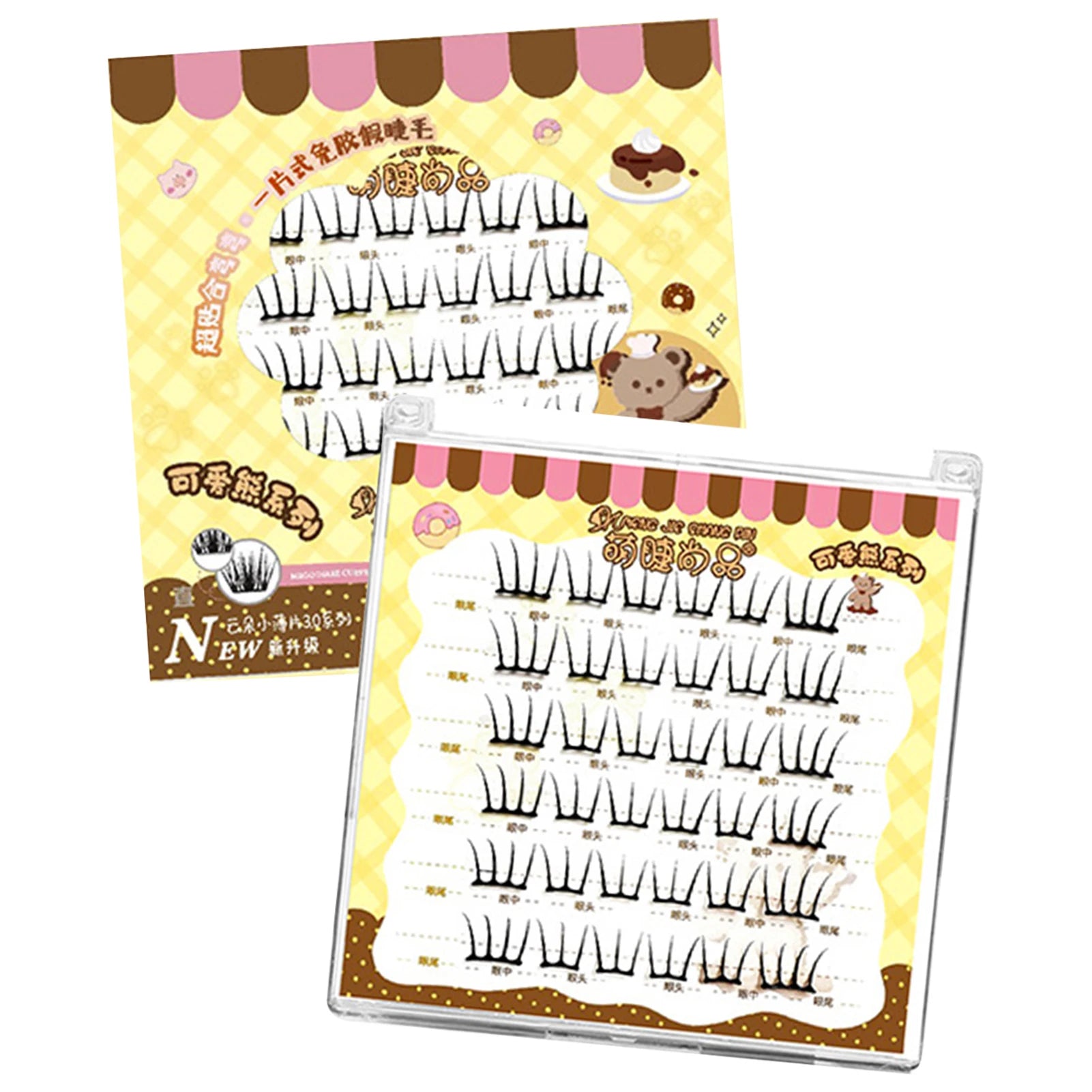 6rows Girl Group Eyelashes Glue Free 11-12mm False Eyelashes Manga Korean Eyelashes For Parties And Travel Makeup Enlarge Eyes