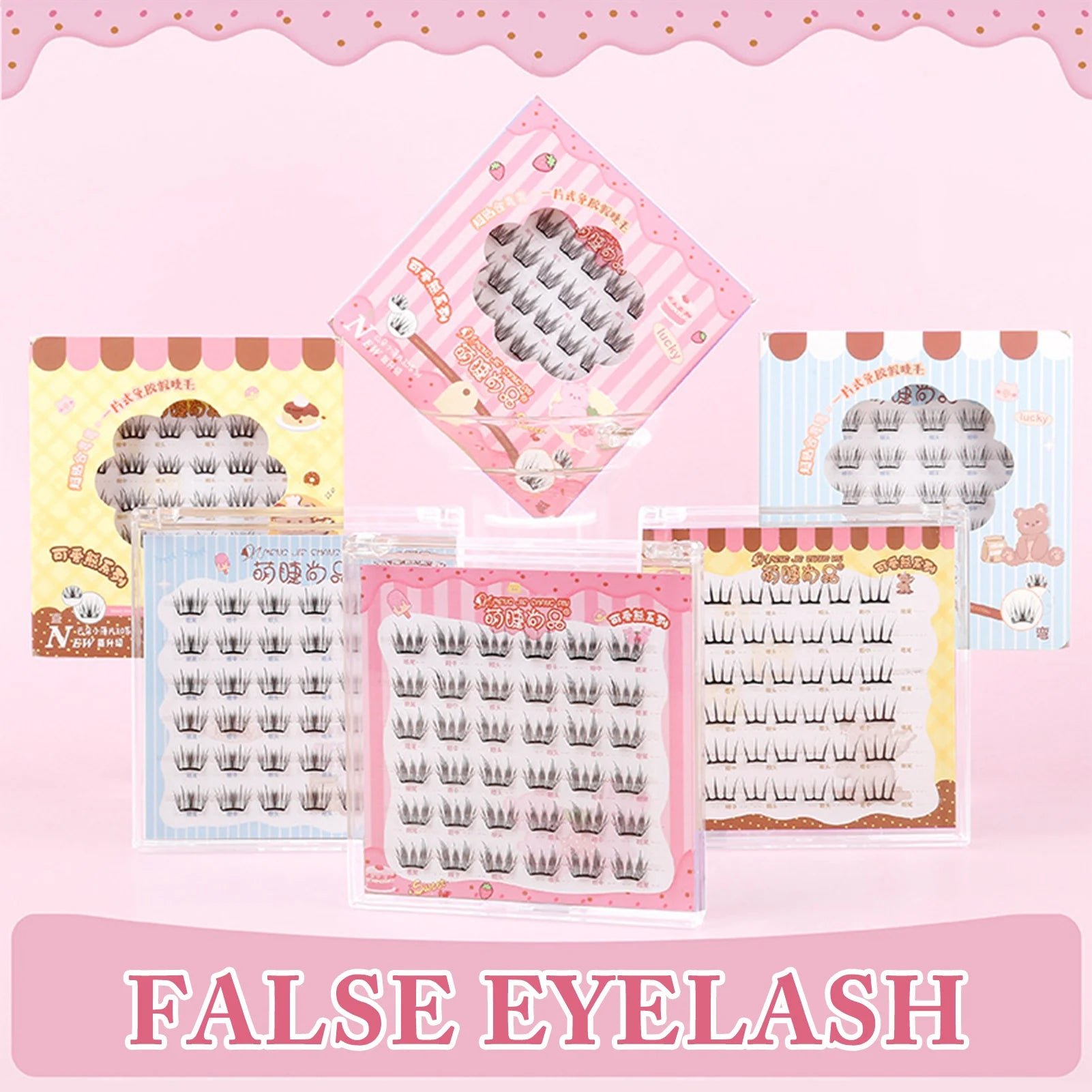 6rows Girl Group Eyelashes Glue Free 11-12mm False Eyelashes Manga Korean Eyelashes For Parties And Travel Makeup Enlarge Eyes