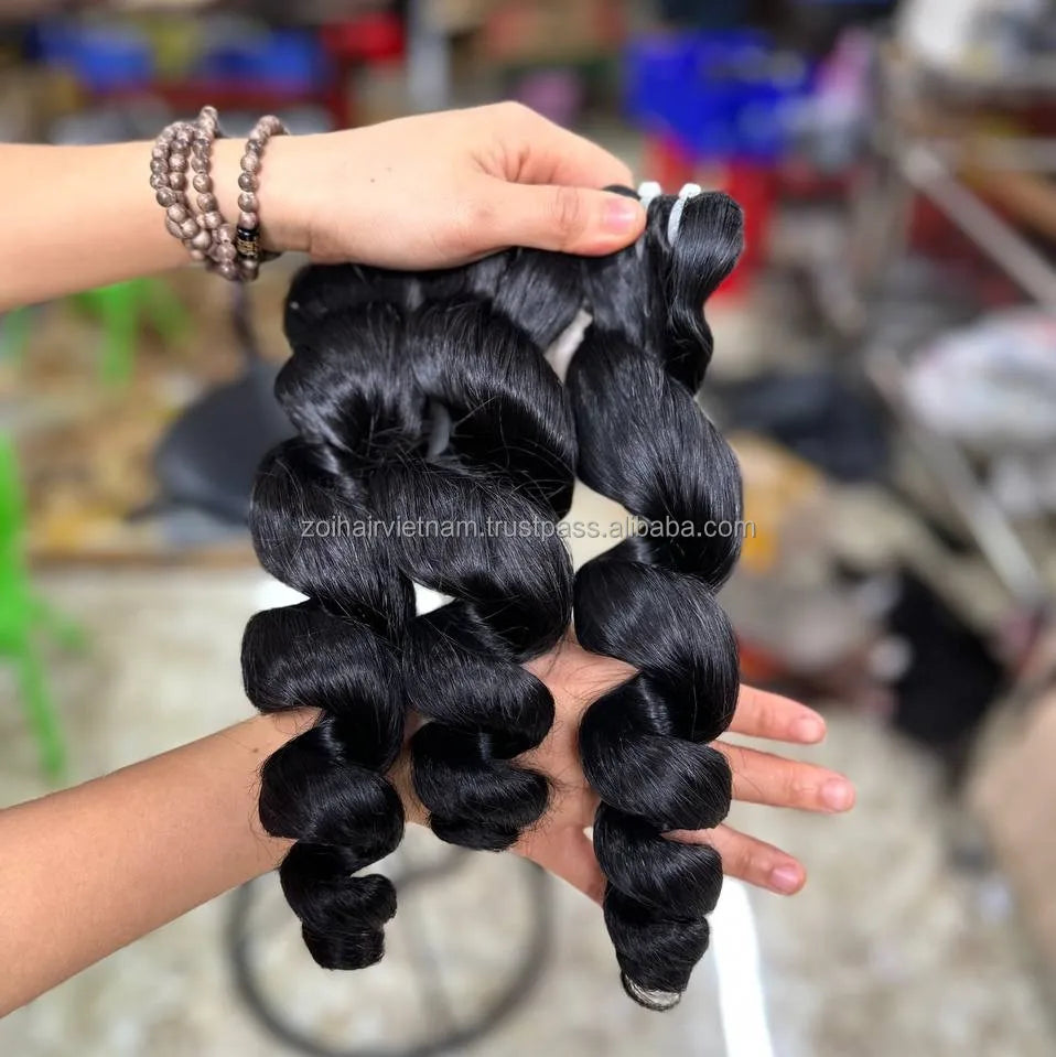 Hot Trending Loose Wave Vietnamese Raw Hair Bundles Wavy Weft Human Hair Extensions With Lace Front For Human Hair Wigs