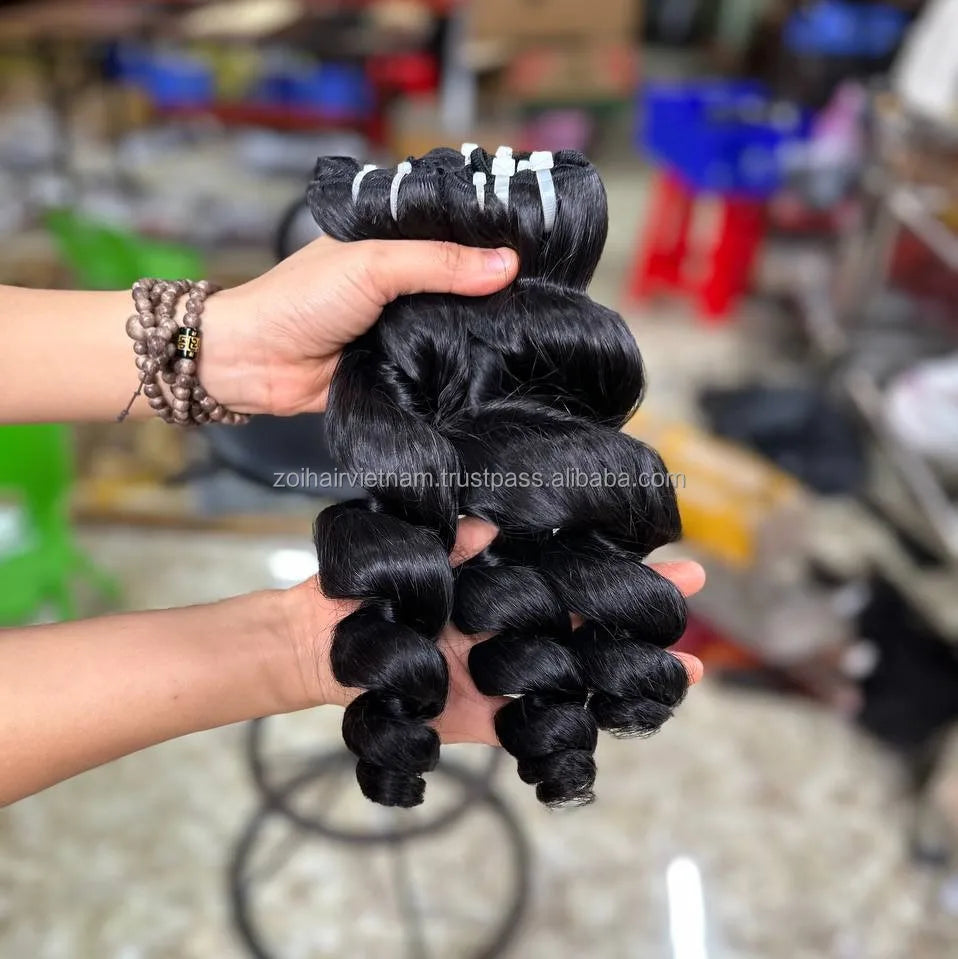 Hot Trending Loose Wave Vietnamese Raw Hair Bundles Wavy Weft Human Hair Extensions With Lace Front For Human Hair Wigs