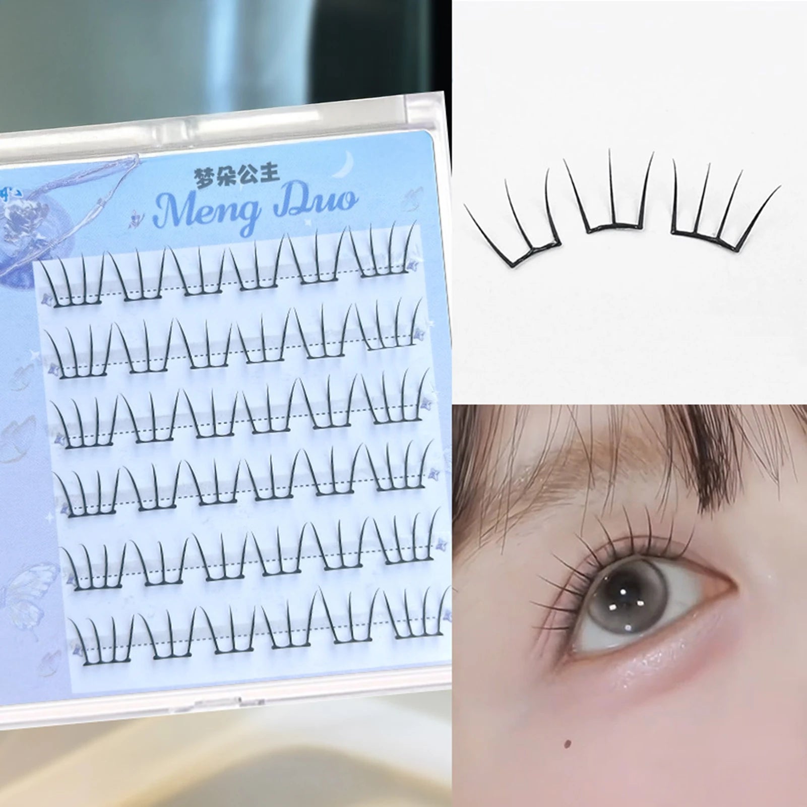 6rows Girl Group Eyelashes Glue Free 11-12mm False Eyelashes Manga Korean Eyelashes For Parties And Travel Makeup Enlarge Eyes