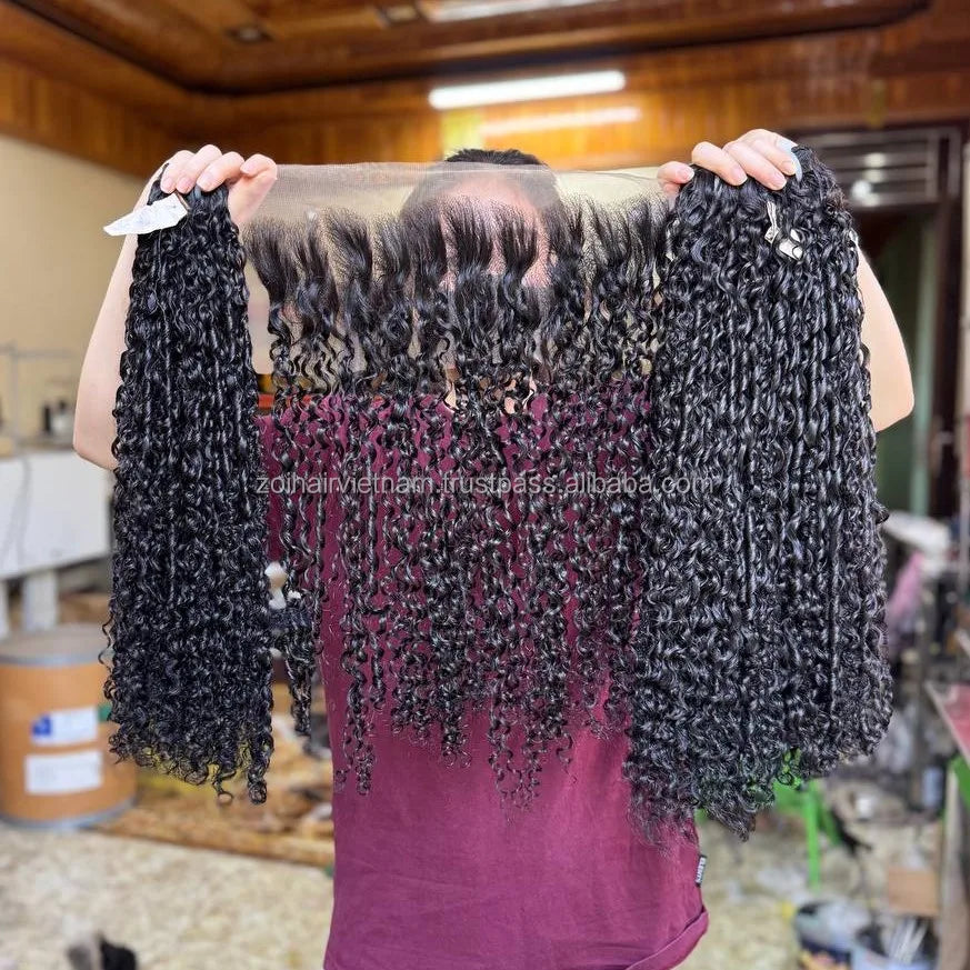 Wholesale Hair Products Vietnamese Raw Hair Bundles Weft Hair Extentions With Lace Front set Human Hair Wigs Glueless
