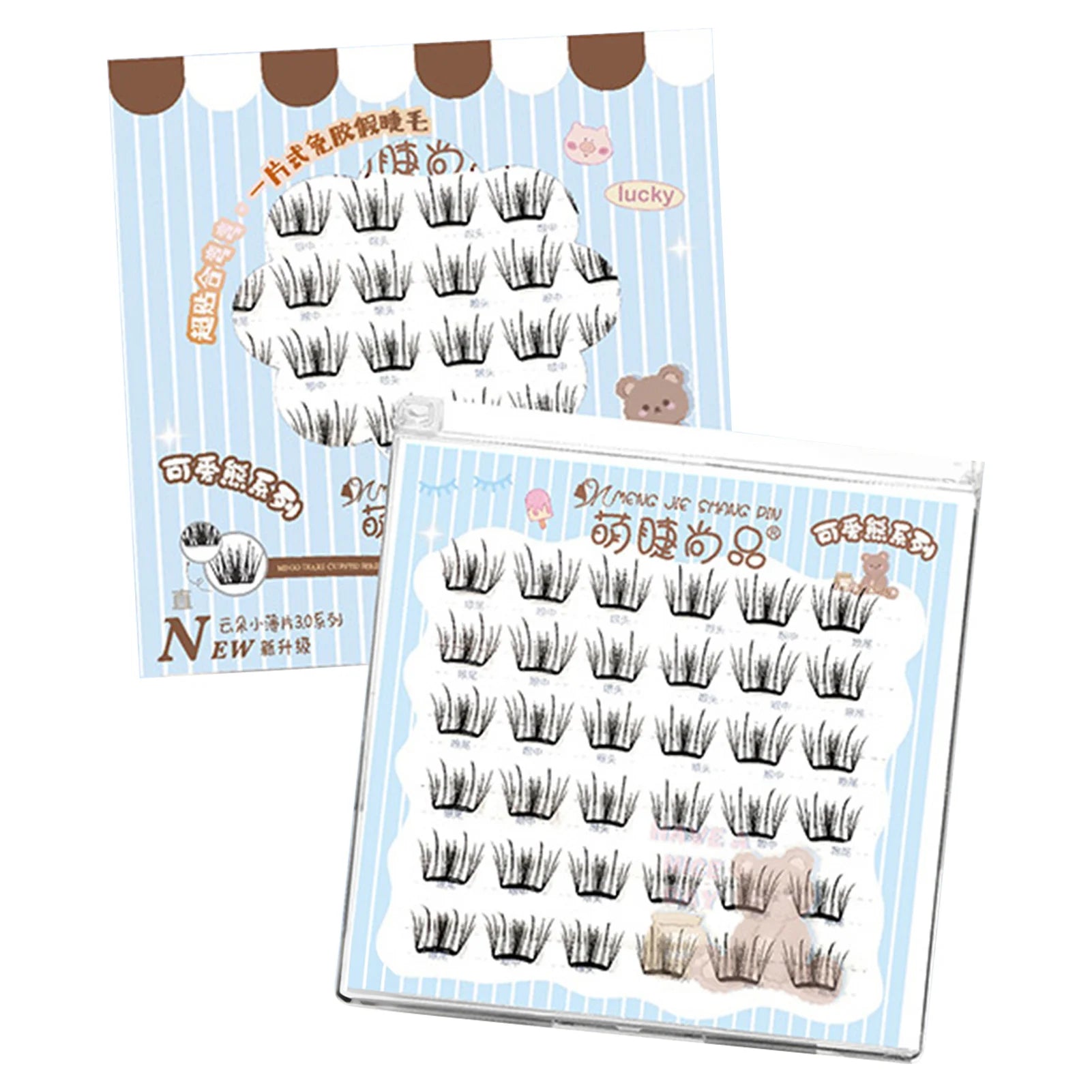 6rows Girl Group Eyelashes Glue Free 11-12mm False Eyelashes Manga Korean Eyelashes For Parties And Travel Makeup Enlarge Eyes