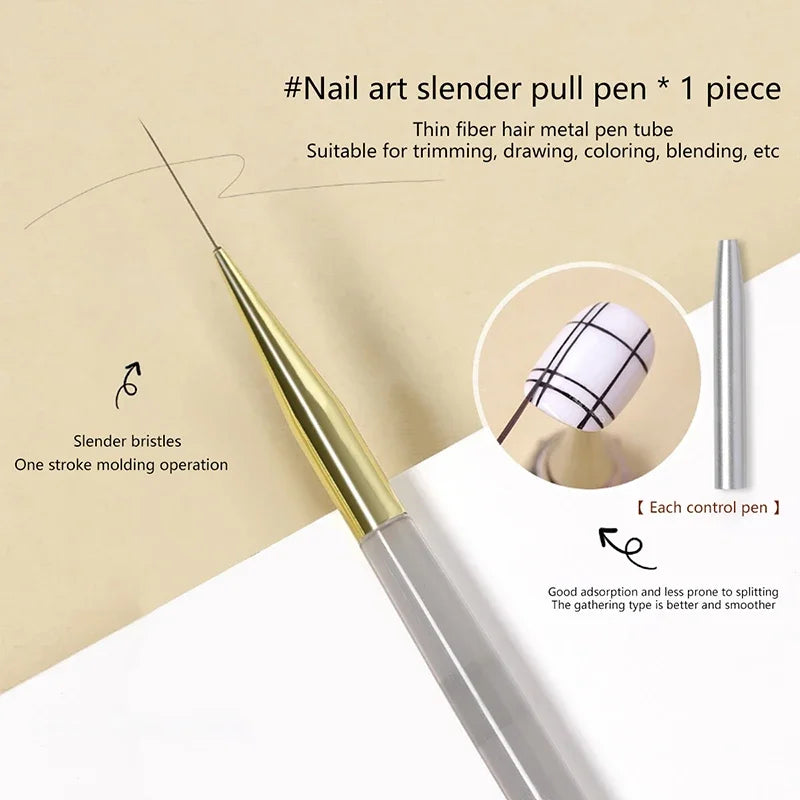 Nail Art Liner Brushes Gel Nail Brush Extremely Fine Nail Polish Painting Brush Drawing Nail Art Design
